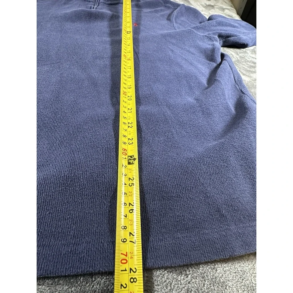 Vintage Polo‎ Ralph Lauren Quarter Zip Sweater Blue Cropped MENS XL VTG